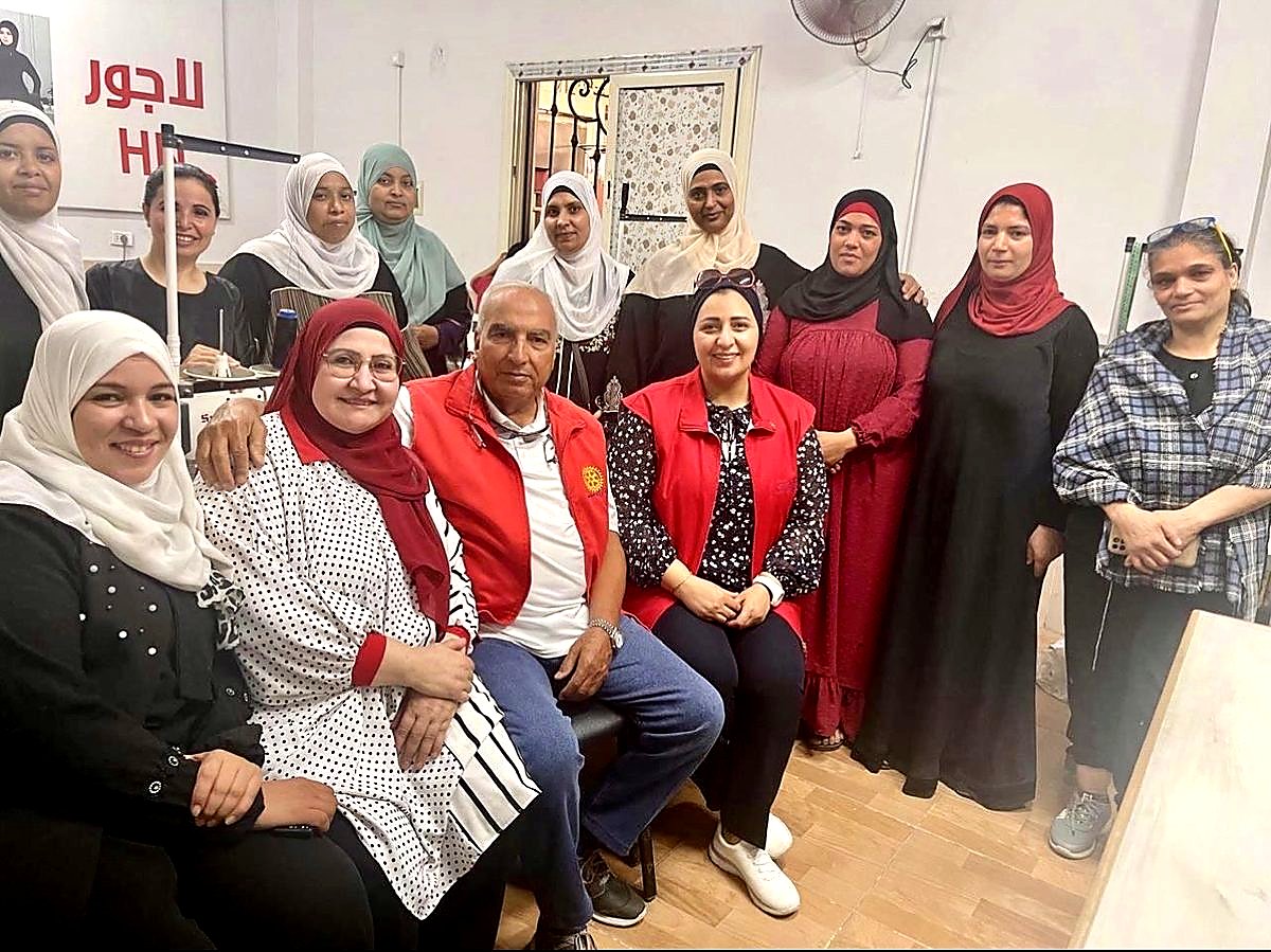 Graduates of the sewing training