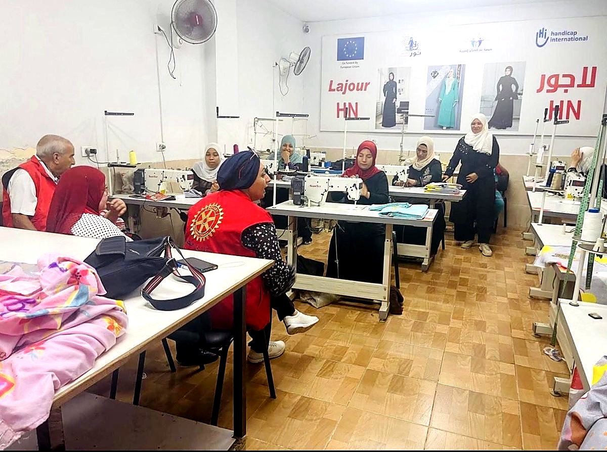 Sewing training workshop in progress